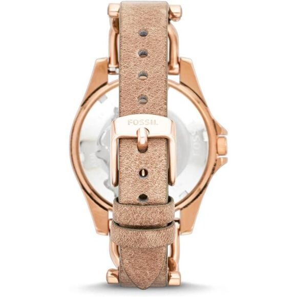 Riley Quartz Stainless Steel and Leather Watch, Rose Gold, Sand (Model: ES3466) main image 6